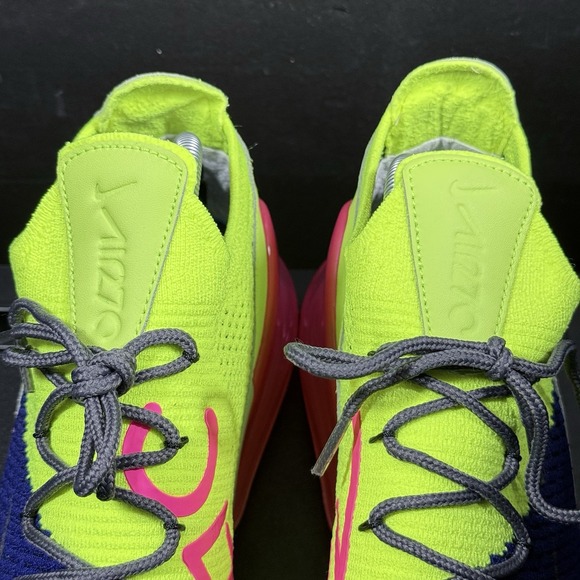 Nike Air Max 270 Flyknit Shoes Purple Volt Pink Mens Size 10 Shoe AO1023-501 - Picture 9 of 16